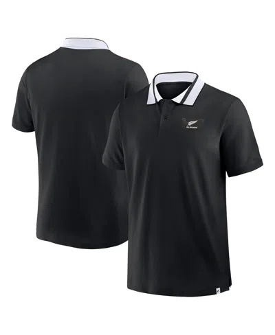 Fanatics Men's Black New Zealand Rugby All Blacks Tipped Polo Shirt