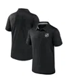 Fanatics Men's Black Nhl-logo Authentic Pro Jacquard Polo Shirt In Black