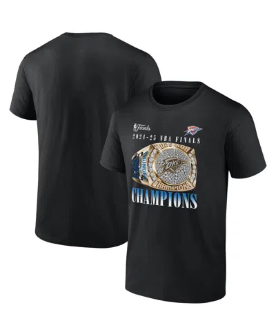 Fanatics Men's Black Oklahoma City Thunder 2025 Nba Finals Champions Inbound Pass Ring T-shirt