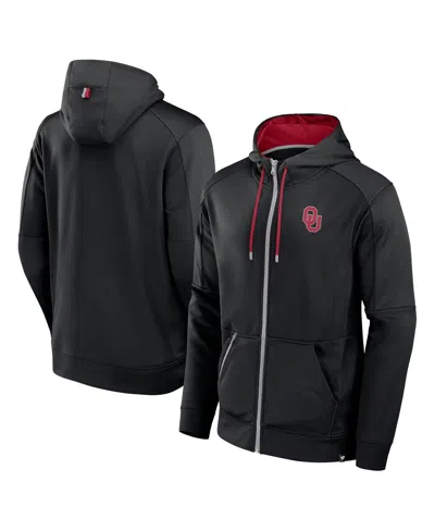 Fanatics Men's Black Oklahoma Sooners Defender Full-zip Hoodie