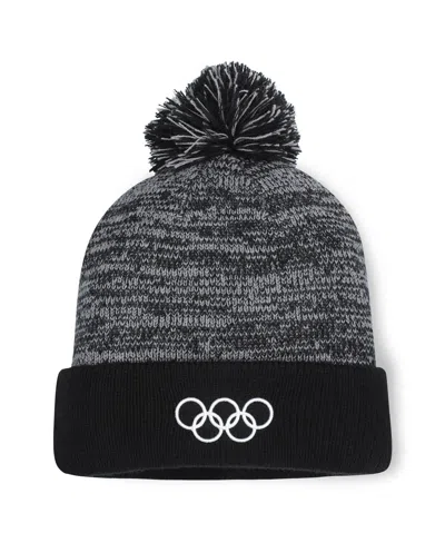 Fanatics Men's Black Olympic Games Cuffed Knit Hat With Pom In Gray