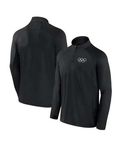 Fanatics Men's Black Olympic Games Union Bar Raglan Quarter-zip Top