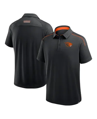 Fanatics Men's Black Oregon State Beavers Take The Lead Defender Raglan Polo Shirt