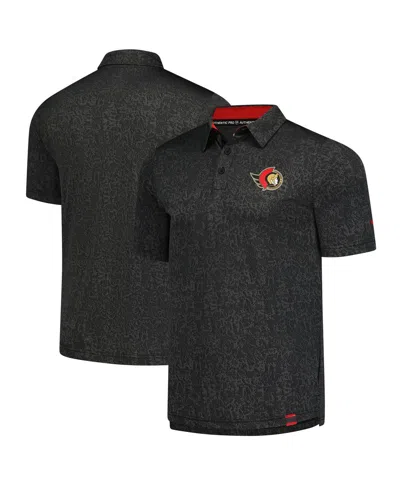 Fanatics Men's Black Ottawa Senators Authentic Pro Jacquard Polo Shirt