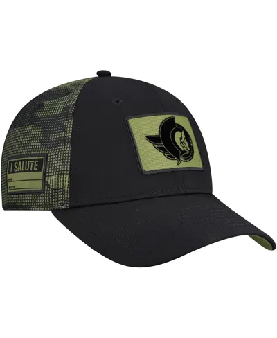 Fanatics Men's Black Ottawa Senators Authentic Pro Military Appreciation Adjustable Hat