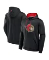 Fanatics Men's Black Ottawa Senators Defender Pullover Hoodie In Black