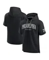 Fanatics Men's Black Philadelphia 76ers Elements Ready Short Sleeve Pullover Hoodie In Black