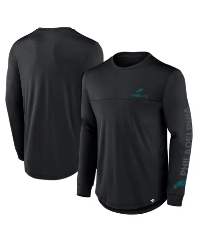 Fanatics Men's Black Philadelphia Eagles Blackout Long Sleeve T-shirt
