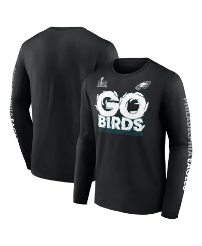 Fanatics Men's Black Philadelphia Eagles Super Bowl Lix Champions Big Tall Go Birds Long Sleeve T-shirt