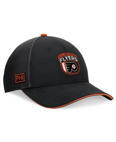 Fanatics Men's Black Philadelphia Flyers 2024 Nhl Draft On Stage Trucker Adjustable Hat In Black,orange