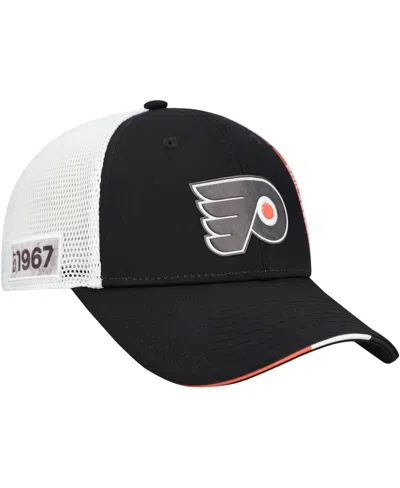 Fanatics Men's Black Philadelphia Flyers Authentic Pro Draft Adjustable Trucker Hat