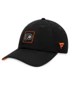 Fanatics Men's Black Philadelphia Flyers Authentic Pro Rink Adjustable Hat In Black,orange