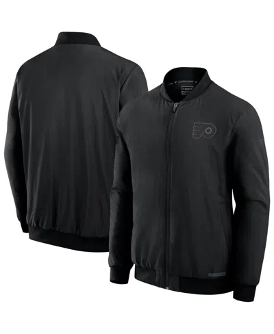 Fanatics Men's Black Philadelphia Flyers Authentic Pro Road Full-zip Bomber Jacket