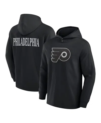 Fanatics Men's Black Philadelphia Flyers Elements Blaze Tri-blend Long Sleeve Hoodie T-shirt