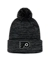 Fanatics Men's Black Philadelphia Flyers Fundamental Cuffed Knit Hat With Pom In Black