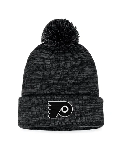 Fanatics Men's Black Philadelphia Flyers Fundamental Cuffed Knit Hat With Pom