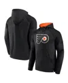 Fanatics Men's Black Philadelphia Flyers Iconic Defender Raglan Pullover Hoodie In Black