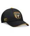 Fanatics Men's Black Pittsburgh Penguins 2024 Nhl Draft On Stage Trucker Adjustable Hat In Black,gold