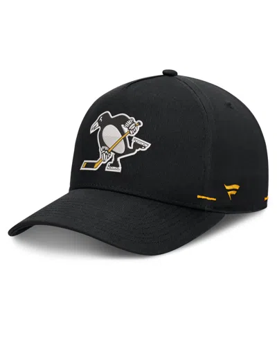 Fanatics Men's Black Pittsburgh Penguins Alternate Authentic Pro Rink A-frame Adjustable Hat