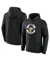 Fanatics Men's Black Pittsburgh Penguins Authentic Pro Core Secondary Fleece Pullover Hoodie In Black