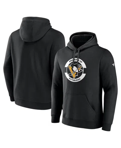 Fanatics Men's Black Pittsburgh Penguins Authentic Pro Core Secondary Fleece Pullover Hoodie
