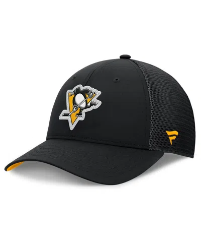 Fanatics Men's Black Pittsburgh Penguins Authentic Pro Home Ice Trucker Adjustable Hat