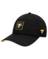 Fanatics Men's Black Pittsburgh Penguins Authentic Pro Rink Adjustable Hat In Black,yellow
