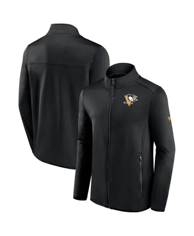 Fanatics Men's Black Pittsburgh Penguins Authentic Pro Rink Fleece Full-zip Jacket