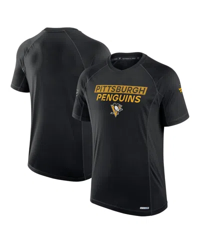 Fanatics Men's Black Pittsburgh Penguins Authentic Pro Rink Tech T-shirt