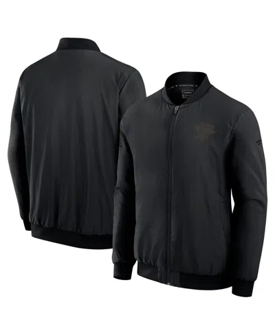 Fanatics Men's Black Pittsburgh Penguins Authentic Pro Road Lightweight Full-zip Bomber Jacket