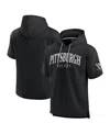 Fanatics Men's Black Pittsburgh Penguins Elements Ready Short Sleeve Pullover Hoodie In Black
