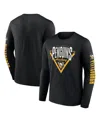 Fanatics Men's Black Pittsburgh Penguins Headline Long Sleeve T-shirt In Black