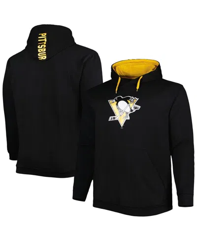 Fanatics Men's Black Pittsburgh Penguins Logo Big And Tall Fleece Pullover Hoodie