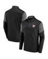 Fanatics Men's Black Pittsburgh Penguins Logo Quarter-zip Top In Black,gray
