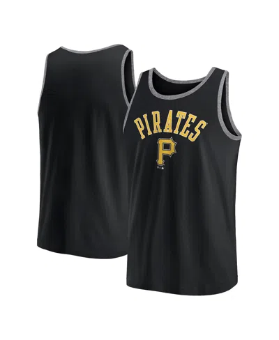 Fanatics Men's Black Pittsburgh Pirates Bet Tank Top In Black,heather Gray