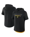 Fanatics Men's Black Pittsburgh Pirates Clubhouse Optimal Play Raglan Short Sleeve Pullover Hoodie In Black