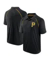 Fanatics Men's Black Pittsburgh Pirates Strong Alone Raglan Polo In Black