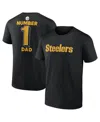 Fanatics Men's Black Pittsburgh Steelers Big Tall Number One Dad T-shirt In Black