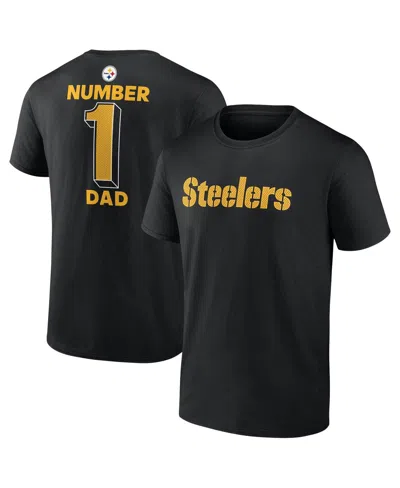Fanatics Men's Black Pittsburgh Steelers Big Tall Number One Dad T-shirt