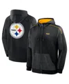 Fanatics Men's Black Pittsburgh Steelers Checkdown Pass Full-zip Hoodie In Black