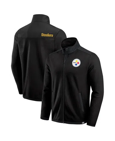 Fanatics Men's Black Pittsburgh Steelers Color Block Polar Fleece Full-zip Jacket