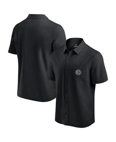 Fanatics Men's Black Pittsburgh Steelers Front Office Button-up Shirt