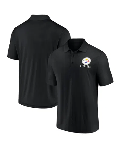 Fanatics Men's Black Pittsburgh Steelers Lockup Polo Shirt