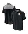 Fanatics Men's Black Pittsburgh Steelers Long Shot Polo Shirt In Black,charcoal