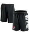 Fanatics Men's Black Portland Trail Blazers Post Up Mesh Shorts In Black