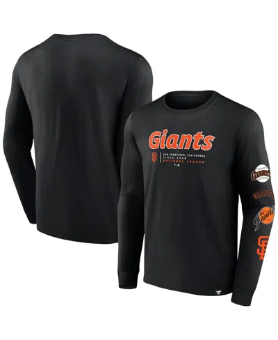 Fanatics Men's Black San Francisco Giants Strike The Goal Long Sleeve T-shirt