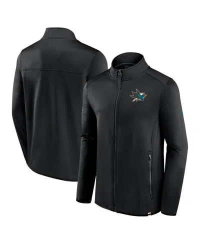 FANATICS MEN'S BLACK SAN JOSE SHARKS AUTHENTIC PRO FULL-ZIP JACKET
