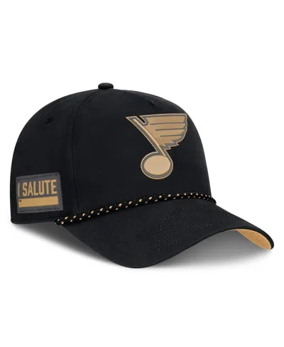 Fanatics Men's Black St. Louis Blues Military Appreciation Authentic Pro A-frame Adjustable Hat