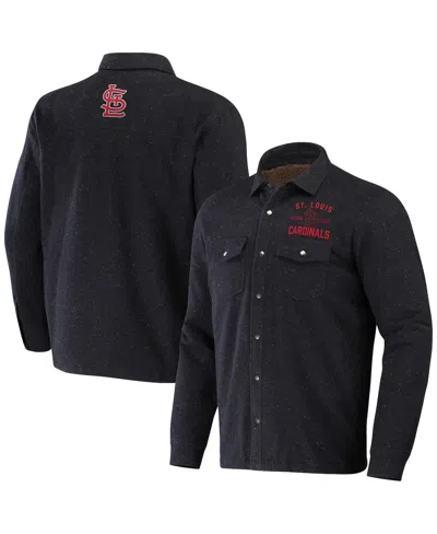 Fanatics Men's Black St. Louis Cardinals Ringstop Full-snap Shacket In Black,brown
