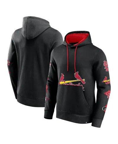 Fanatics Men's Black St. Louis Cardinals Wild Winner Pullover Hoodie In Black,red